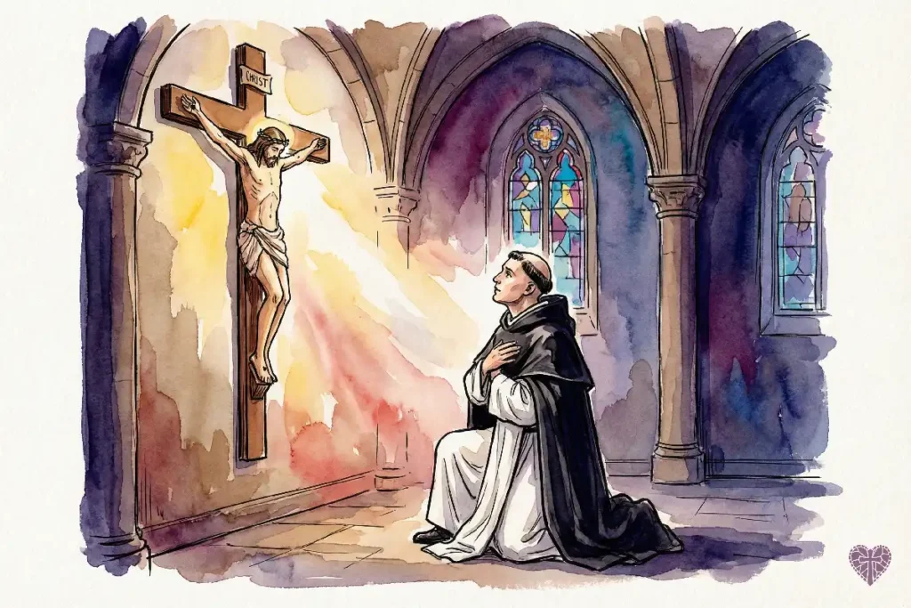 El milagro del crucifijo hablando a Santo Tomás de Aquino en Nápoles