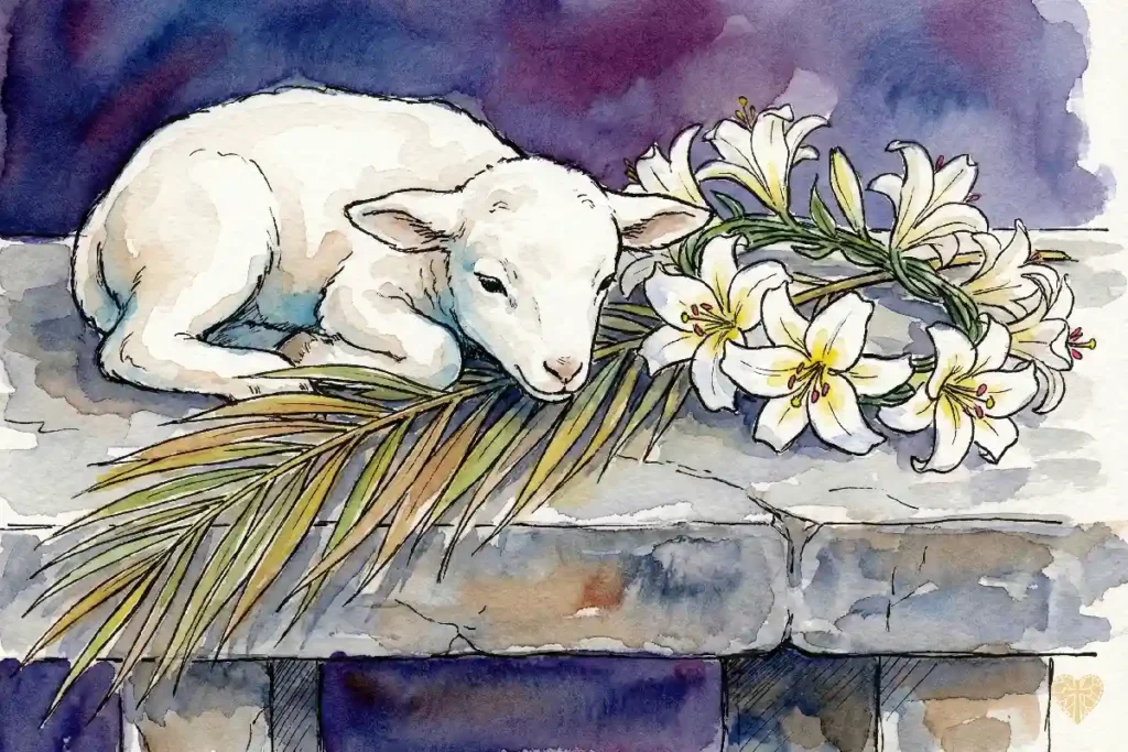 Simbología de Santa Inés: el cordero, la palma del martirio y la corona de lirios