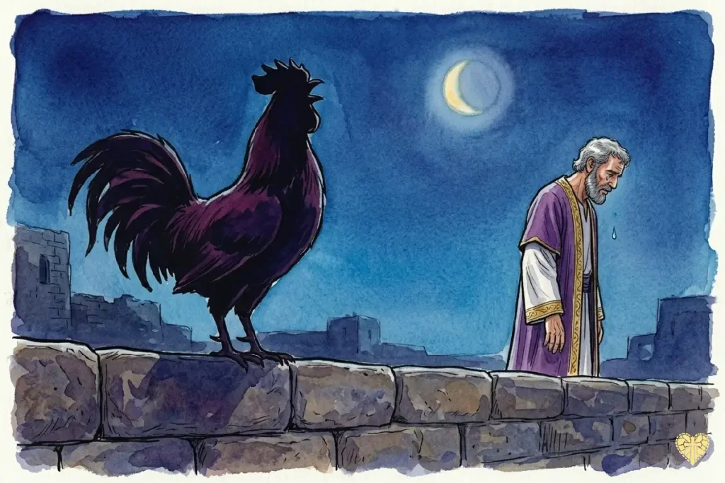 Símbolo del gallo y la advertencia de Jesús a Pedro sobre su negación