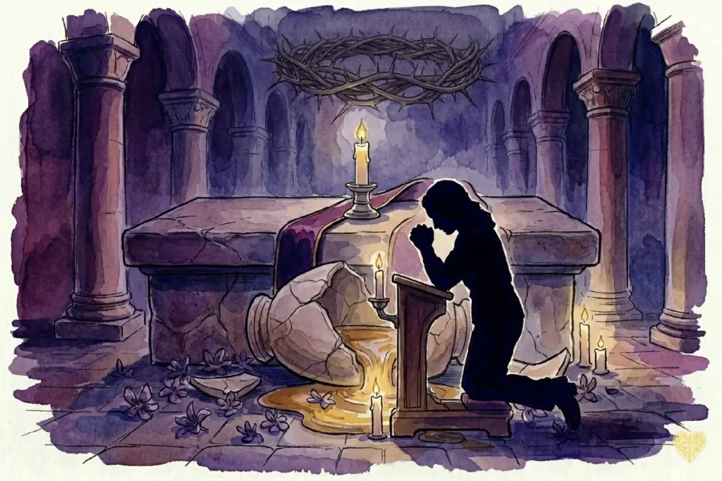 Momento de oración y recogimiento personal durante el Lunes Santo