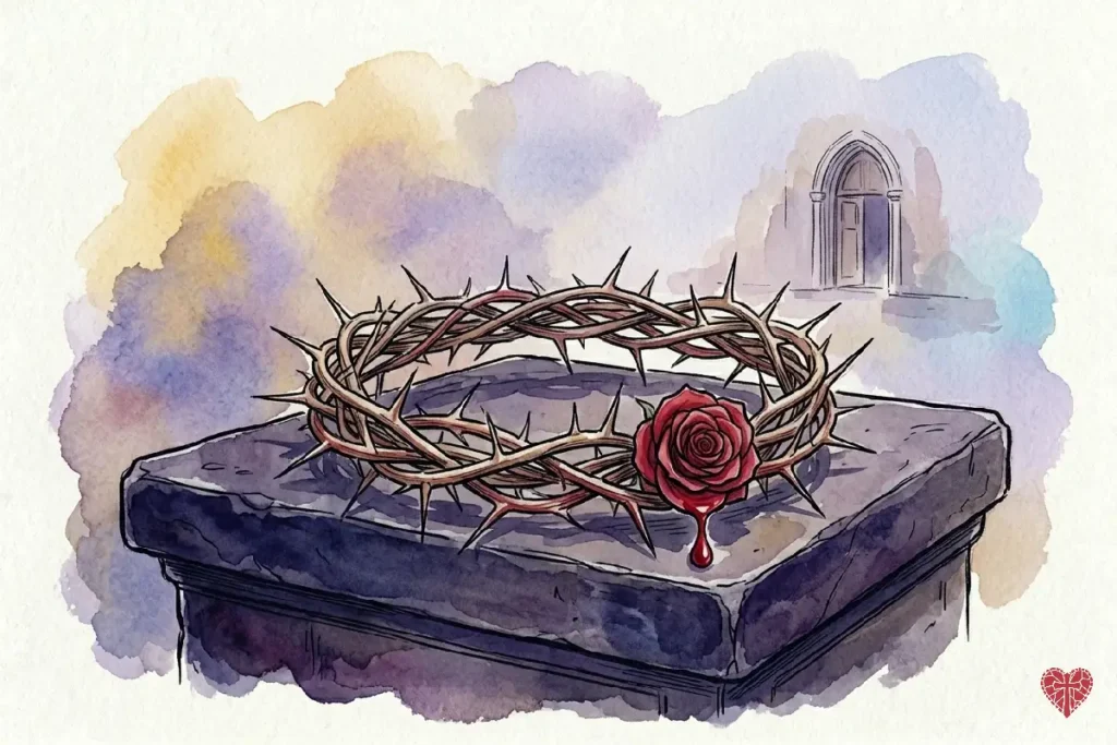 Corona de espinas simbolizando la Pasión de Cristo leída el Domingo de Ramos