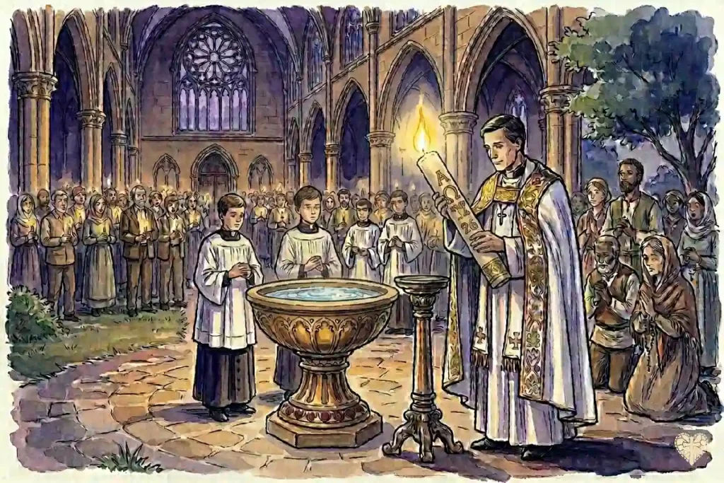 Liturgia bautismal y renovación de las promesas del bautismo en la Vigilia Pascual