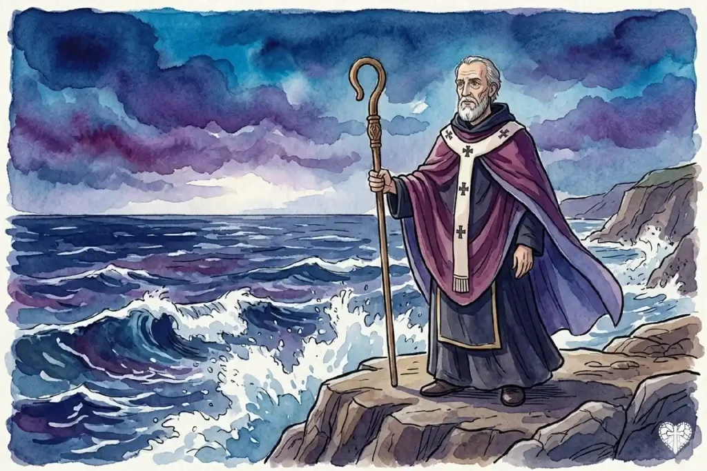 San Anselmo de Canterbury en el exilio, defendiendo la libertad de la Iglesia frente al poder civil